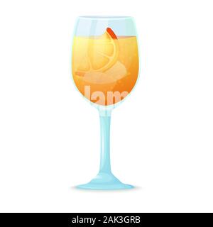 Cocktail réaliste sur fond blanc. Dans un verre à cocktail avec différents éléments.Vector illustration Illustration de Vecteur