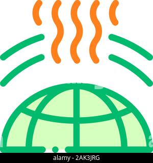 La planète Terre Trou dans l'ozone l'icône vecteur ligne mince Illustration de Vecteur