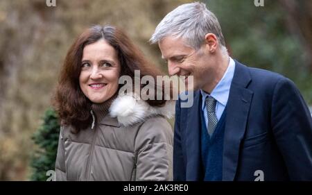 Londres Royaume-Uni 7 janvier 2020, la secrétaire à l'environnement PC Theresa Villiers MP et Zac Goldsmith arrivent à une réunion du Cabinet au 10 Downing Street, Londres Credit Ian Davidson/Alay Live News Banque D'Images