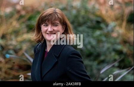 London UK 7 janvier 2020, Nicky Morgan Secrétaire de la culture se présente à une réunion du Cabinet au 10 Downing Street, London Credit Ian Davidson/Alamy Live News Banque D'Images