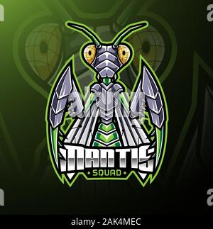 Conception de logo mascotte sport Mantis Illustration de Vecteur