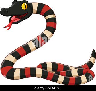 Serpent en colère Cartoon sur fond blanc Illustration de Vecteur