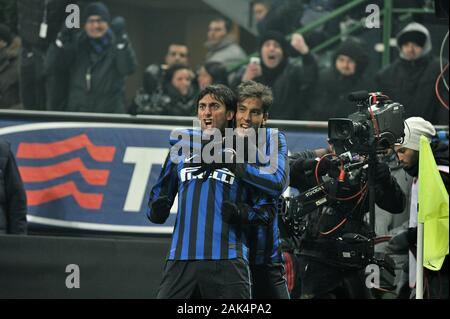 Milan Italie, 15 janvier 2012, 'G.Meazza San Siro Stadium ', un championnat de football sérieux 2011/2012, l'AC Milan - FC Inter : Diego Milito Banque D'Images