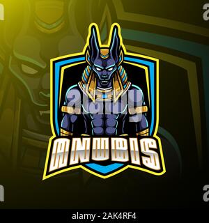 Anubis esport mascot logo design Illustration de Vecteur