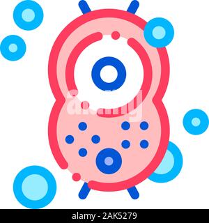 Bactérie positive signe vecteur sur l'icône de la ligne mince Illustration de Vecteur