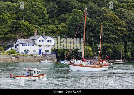 Fowey : 'Ferryside House' à Bodinnick, ehem. Haus von Daphné du Maurier suis River Fowey, Suedengland dans le monde d'utilisation | Banque D'Images