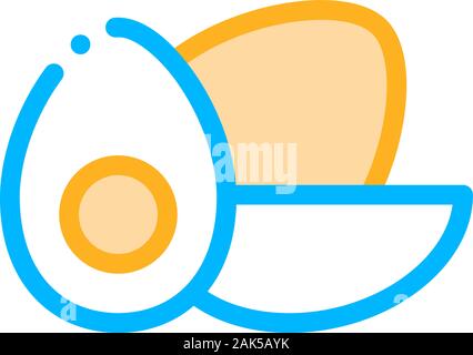 Alimentation saine Les oeufs de poule Icône vecteur ligne mince Illustration de Vecteur