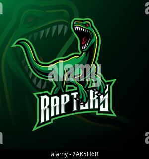 Raptor esport mascot logo design Illustration de Vecteur