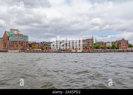 Paysage autour du port de Hambourg en Allemagne Banque D'Images