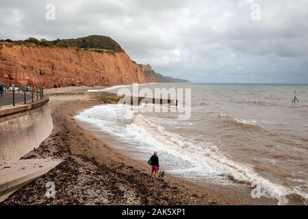 Le front de mer dans la ville de Sidmouth, Devon, Royaume-Uni Banque D'Images