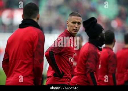 Andrea conti (Milan) au cours de l'AC Milan vs Sampdoria, Milano, Italie, 06 janvier 2020, le Soccer Le soccer italien Serie A Championnat Hommes Banque D'Images