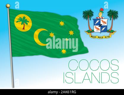 Cocos Islands drapeau officiel, le territoire australien, vector illustration Illustration de Vecteur
