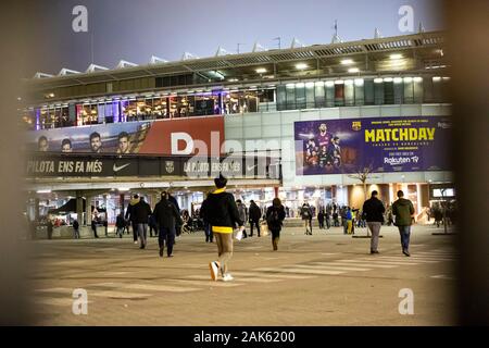 Au cours de l'action démocratique du Tsunami Madrid Barça Match. 2019.12.18. Barcelone. Banque D'Images