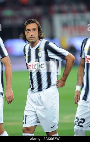 Milan, Italie, le 21 août 2011, 'G.Meazza San Siro Stadium ', Trofeo Berlusconi 2011/2012, l'AC Milan - FC Juventus : Andrea Pirlo avant le match Banque D'Images