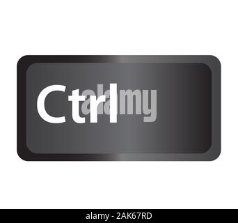 Contrôle (Ctrl) sur le bouton de l'ordinateur sur fond blanc. télévision style. Symbole bouton ctrl. Clé de contrôle signe. Banque D'Images