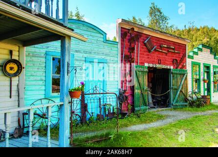 Goldgraeberstadt : Yukon Dawson City, Fassaden der historischen Altstadt, Kanada Westen | conditions dans le monde entier Banque D'Images