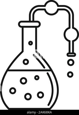 Flacon de laboratoire tuyau icône. Tuyau contour fiole laboratoire vector icon pour la conception web isolé sur fond blanc Illustration de Vecteur