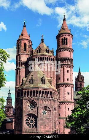 Worms : Dom Saint Pierre, Westfassade, Pfalz | conditions dans le monde entier Banque D'Images