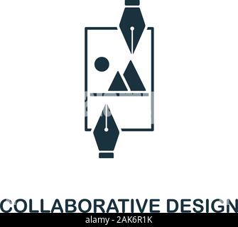 L'icône de design collaboratif. L'élément simple à partir de la technologie du design collection. L'icône de design collaboratif rempli pour les modèles, l'infographie et plus Illustration de Vecteur