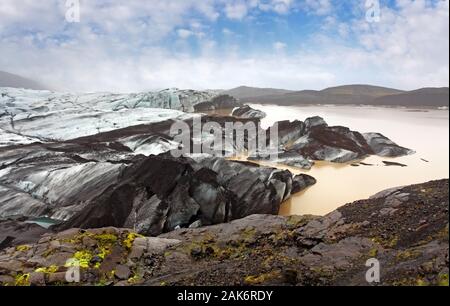 Skaftafellsjokull, le parc national de Skaftafell, le sud de l'Islande Banque D'Images