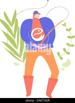 Caractère de l'homme poissons. Illustration de Vecteur
