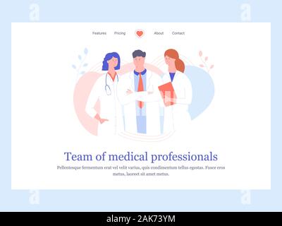 Équipe de professionnels médicaux. Illustration de Vecteur