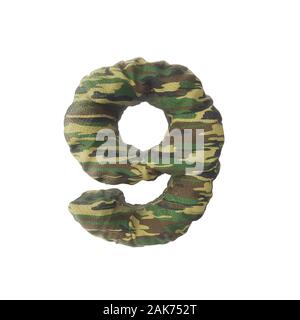 Numéros de l'armée de camouflage, rendu tridimensionnel isolé sur fond blanc - Illustration Banque D'Images