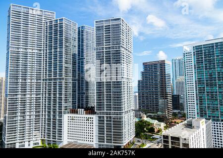 Miami Florida,Brickell Road District,Icon Brickell Tower,High Rise,condominium appartement résidentiel appartements immeuble, immeuble, immeuble, FL Banque D'Images