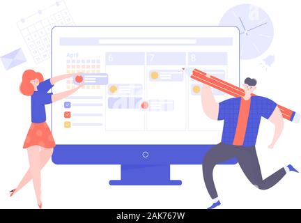 Mois, la planification d'équipe, la gestion du temps Illustration de Vecteur