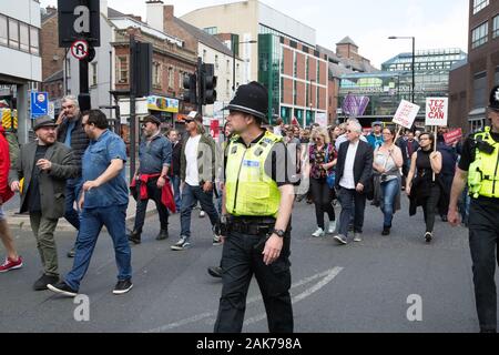 Pro mars Jeremy Corbyn. Juillet 2016 Newcastle upon Tyne. Les manifestants Banque D'Images