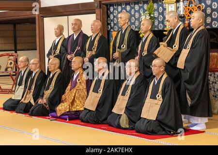 Cérémonie bouddhiste zen, Tenryū-ji, Kyoto, Japon Banque D'Images