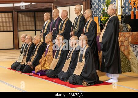 Cérémonie bouddhiste zen, Tenryū-ji, Kyoto, Japon Banque D'Images