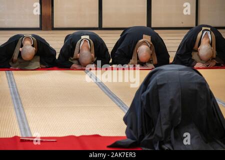 Cérémonie bouddhiste zen, Tenryū-ji, Kyoto, Japon Banque D'Images