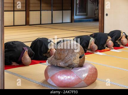 Cérémonie bouddhiste zen, Tenryū-ji, Kyoto, Japon Banque D'Images