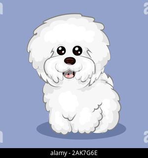 Bichon Frize chien blanc isolée à un fond de couleur Illustration de Vecteur