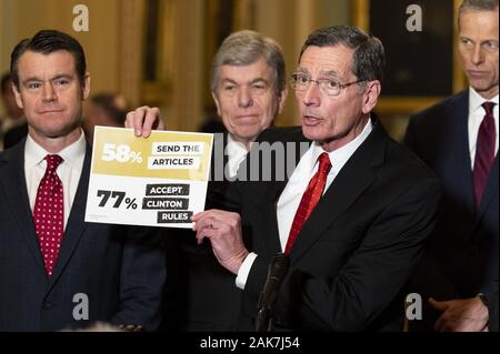 Washington, DC, USA. Jan 7, 2020. 7 janvier 2020 - Washington, DC, United States : le sénateur américain John BARRASSO (R-TX) s'exprimant lors de la conférence de presse du caucus du Sénat républicain. Crédit : Michael Brochstein/ZUMA/Alamy Fil Live News Banque D'Images