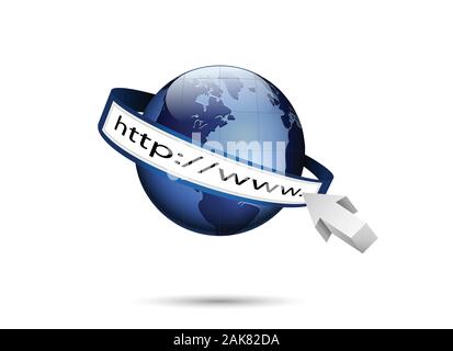 Monde et la technologie de l'internet mondial http://www, Illustration de Vecteur