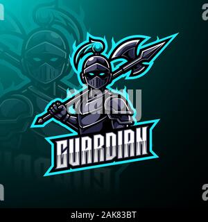 Guardian esports mascot logo design Illustration de Vecteur