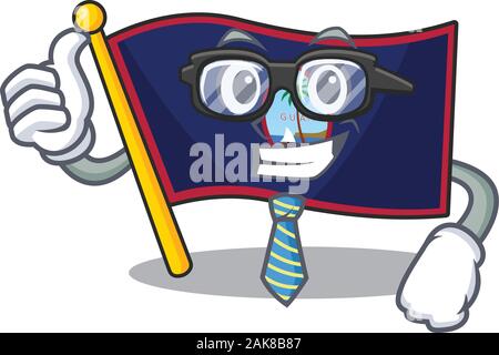 Personnage de Businessman wearing glasses guam drapeau Illustration de Vecteur