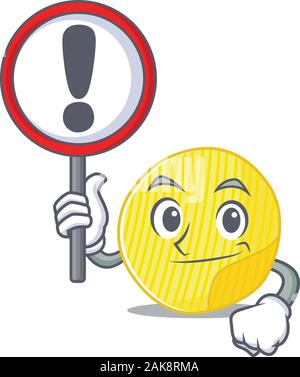 Cool et drôles de croustilles de pommes de terre a ressuscité un signe Illustration de Vecteur