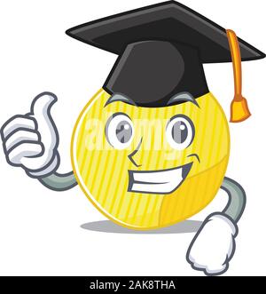 Heureux et fier de croustilles portant une graduation hat noir Illustration de Vecteur