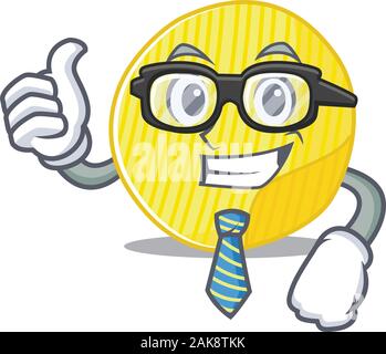 Personnage de Businessman croustilles de pommes de terre portant des lunettes Illustration de Vecteur