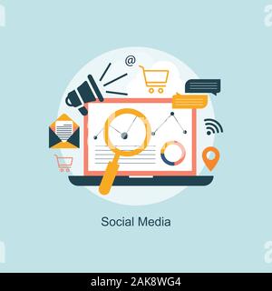 Social media images illustrations Banque D'Images