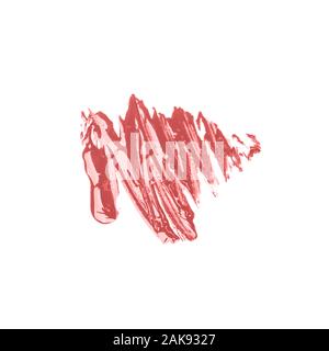 Frottis isolé de rouge à lèvres. Brillant à lèvres rouge liquide Banque D'Images