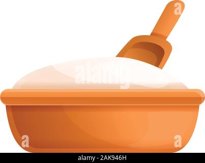 L'icône du bassin de la farine. Caricature de l'icône vecteur du bassin de la farine pour la conception web isolé sur fond blanc Illustration de Vecteur