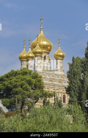 Russisch-orthodoxe Kirche Maria Magdalena, Ölberg, Jérusalem, Israël Banque D'Images