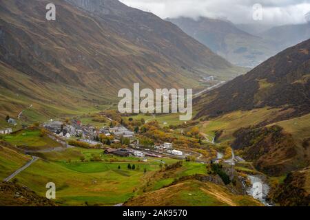 Belvédère d'Andermatt swiss alps en ville Banque D'Images