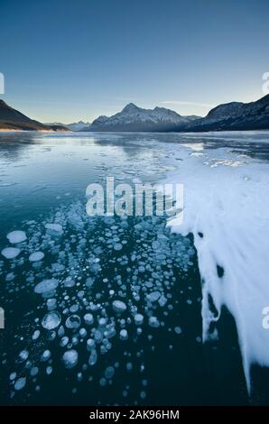Le lac Abraham congelé - Canada Banque D'Images