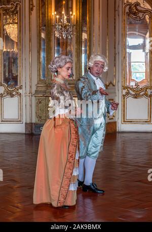 Atmosphère d'une fois à la fois dans le palais national de Queluz Banque D'Images