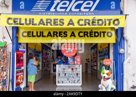 Boutique de téléphonie mobile Telcel , Merida Mexique Banque D'Images